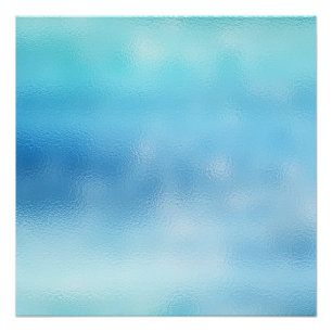 Póster Big Blue Sky Ocean Resumen de Ombre Contemporáneo
