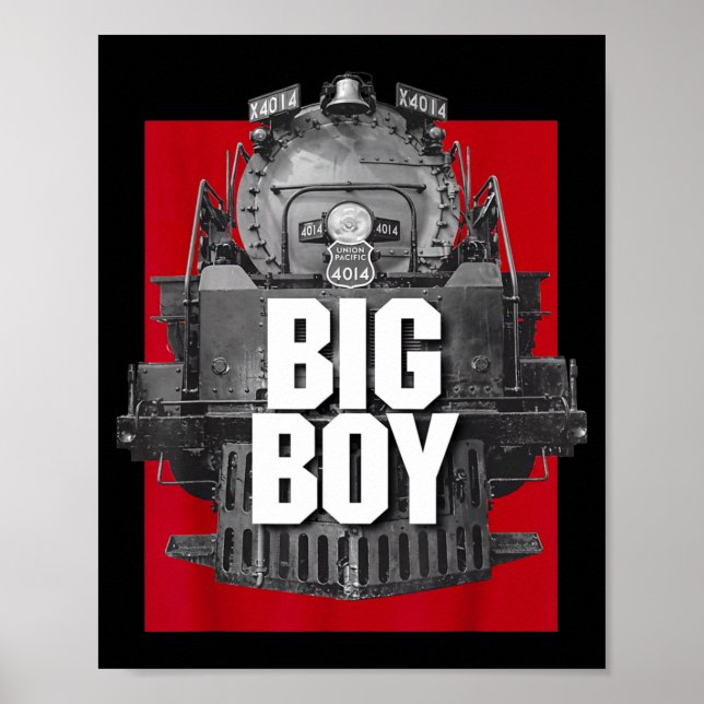 Póster Big Boy 4014 Clic Steam Engine Retro Locomotive Ra (Frente)