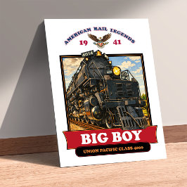 Póster Big Boy 4014 Steam Locomotive Retro Illustration