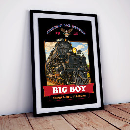 Póster Big Boy 4014 Steam Locomotive Vintage Illustration