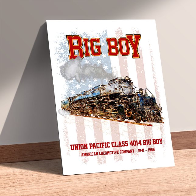 Póster Big Boy Vintage Steam Train American Locomotive  (Big Boy Vintage Steam Train American Locomotive. Poster)