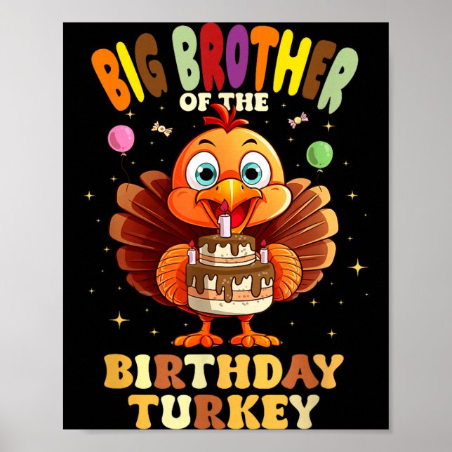 Póster Big Brother Of The Birthday Turkey Family 1st Birt (Frente)