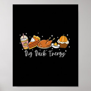 Póster Big Ck Energy Retro Día de Pierna Pavo Día de Acci
