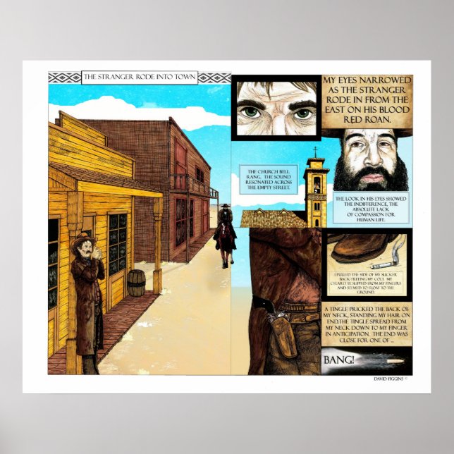 Póster BIG Cowboy cómic al viejo estilo occidental (Frente)