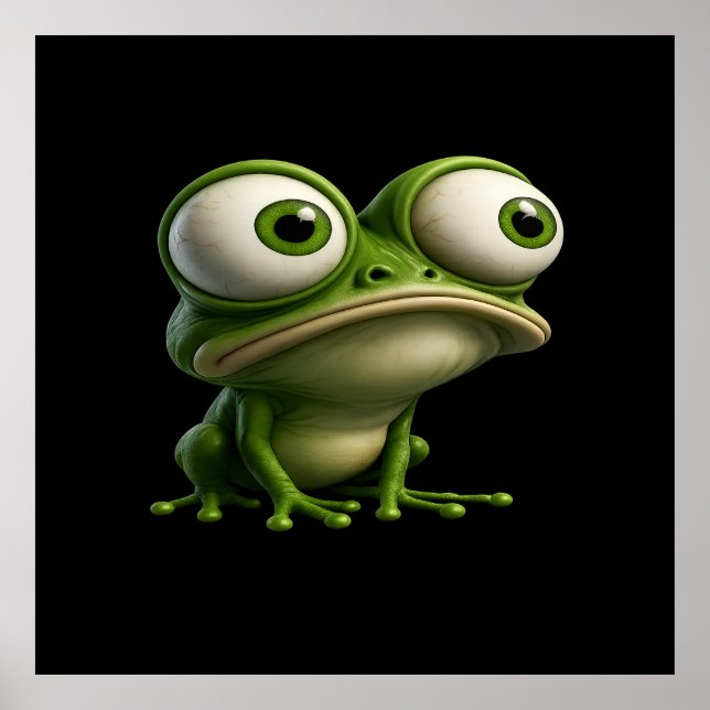 Póster Big-Eyed Cartoon Frog (Frente)