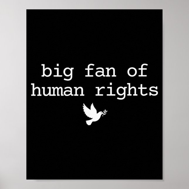 Póster Big Fan Of Human Rights Protest Retro Feminist Wom (Frente)