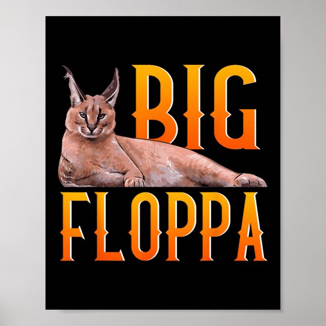 Póster Big Floppa Meme lindo gato caracal (Frente)