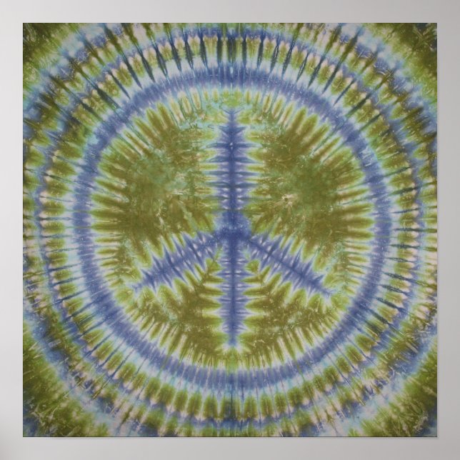 Póster Big Green Peace Sign Tie Dye (Frente)