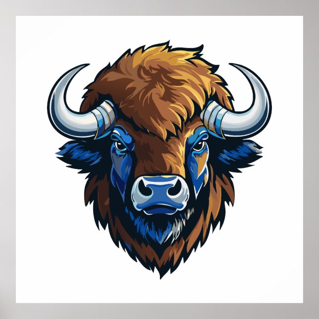 Póster big horned bison (Frente)
