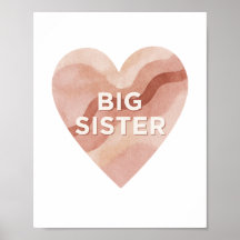 Big Sister Abstract Heart Wall Art Print
