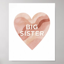 Póster Big Sister Abstract Heart Wall Art Print