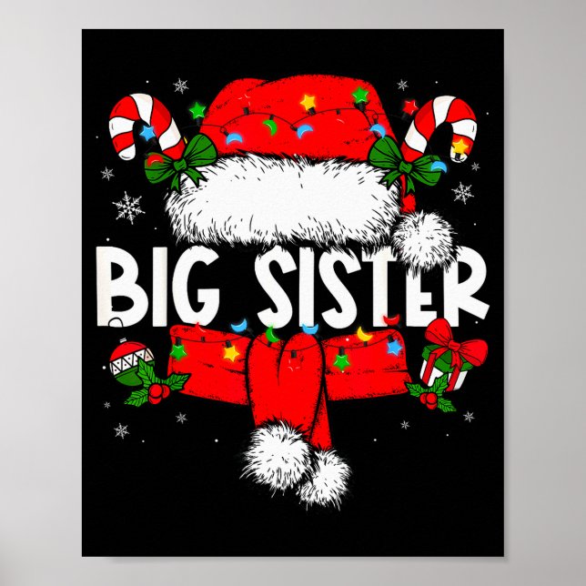 Póster Big Sister Christmas Pajama Santa Claus Family Mat (Frente)