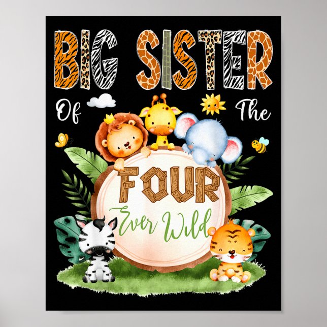 Póster Big Sister Of The Four Ever Wild Safari 4th Birthd (Frente)