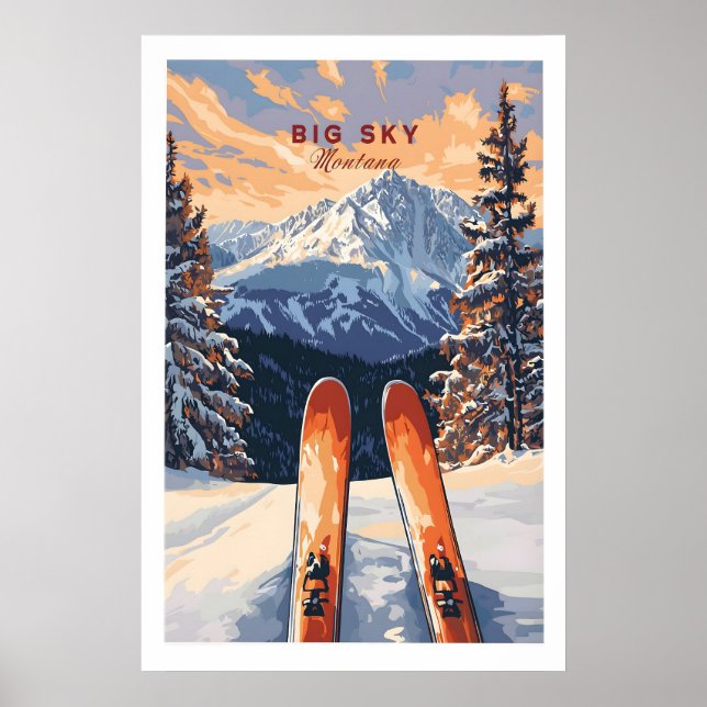 Póster Big Sky Wall Art Poster - Ski Print 1 (Frente)
