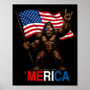 Póster Bigfoot América roca bandera americana patriótica