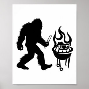 Póster Bigfoot Bbq Grill Sasquatch Byrbecue