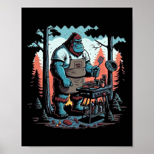 Póster Bigfoot Chef Grill Bbq Master Byrbecue (Frente)
