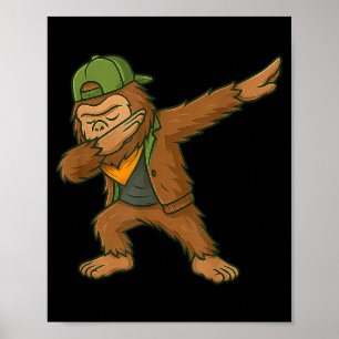 Póster Bigfoot Dab Sasquatch Ropa Urbana Divertida Hombre