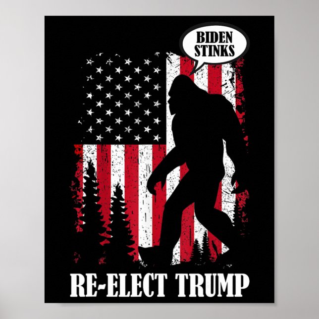 Póster Bigfoot dice que Biden Stinks (Frente)