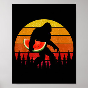 Póster Bigfoot Divertido Con Rodaja De Sandía Melón Veran