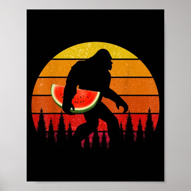 Póster Bigfoot Divertido Con Rodaja De Sandía Melón Veran (Frente)