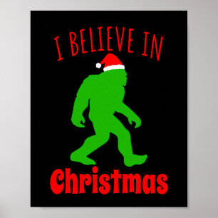 Póster Bigfoot Divertido Creo En La Navidad