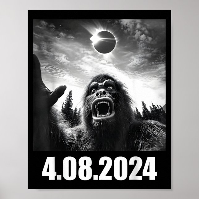 Póster Bigfoot Divertido Eclipse Solar Total Totalidad (Frente)