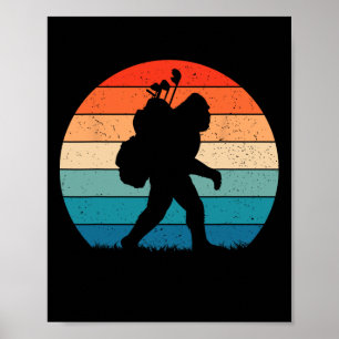 Póster Bigfoot Divertido Golf Vintage Retro Sasquatch Jug