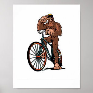 Póster Bigfoot en bicicleta de montaña Mtb divertido cicl