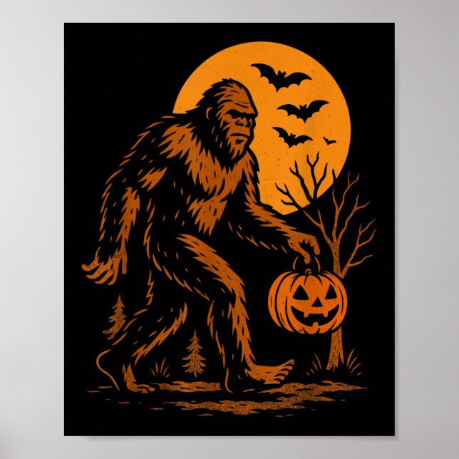 Póster Bigfoot Halloween Sasquatch  (Frente)