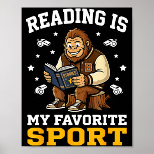 Póster Bigfoot leyendo libros hombres mujeres niños leyen