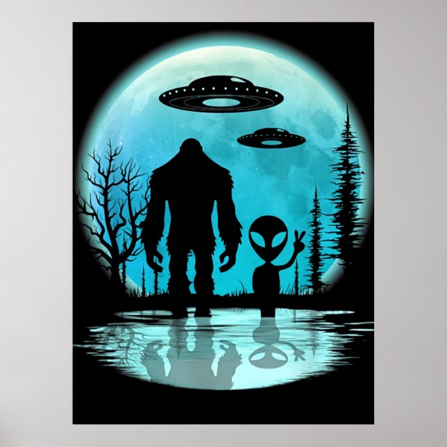 Póster Bigfoot OVNI Alien  (Frente)