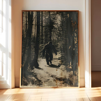 Póster Bigfoot Poster Art Print, Scary Wall Art Painting