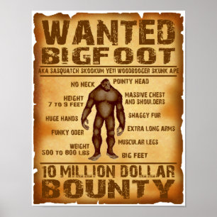 Póster Bigfoot quería un Poster de 10 millones de dólares