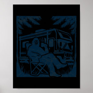 Póster Bigfoot Rv Motorhome Camping Sasquatch Campervan 