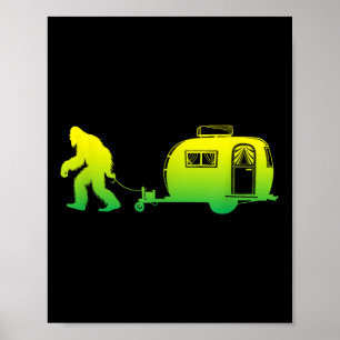 Póster Bigfoot Rv Motorhome Camping Sasquatch Campervan G
