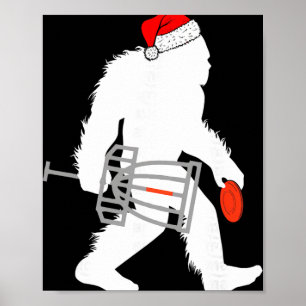 Póster Bigfoot Santa Disco Golf Navidad Disco Golfista Xm