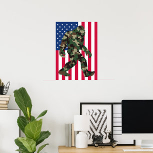 Póster Bigfoot Sasquatch Camo