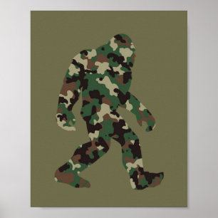 Póster Bigfoot Sasquatch Camuflaje