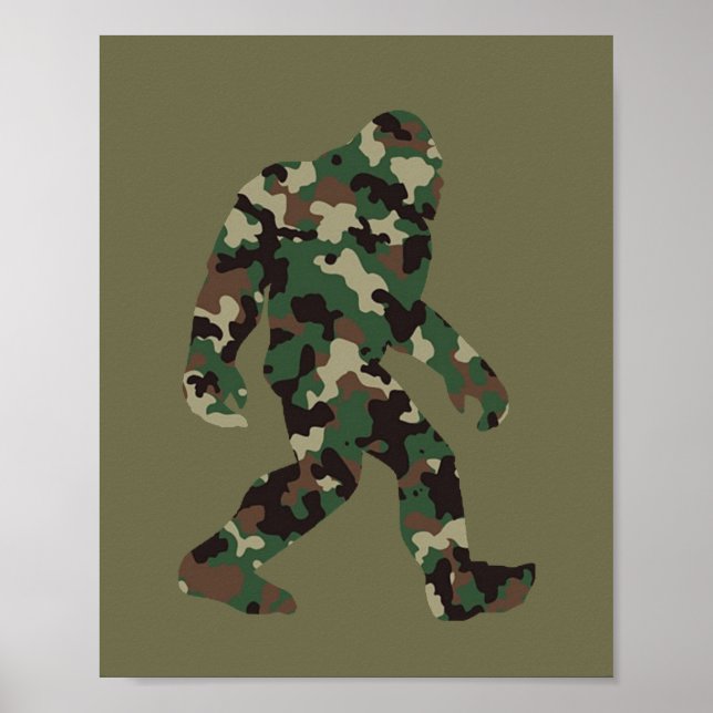 Póster Bigfoot Sasquatch Camuflaje (Frente)