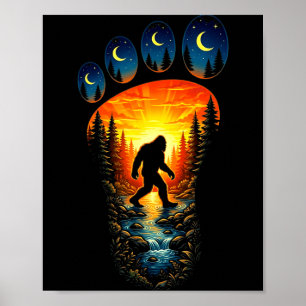Póster Bigfoot sasquatch divertido naturaleza al aire lib