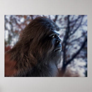 PÓSTER BIGFOOT SASQUATCH RETRAT IN PROFILE EN DUSK II
