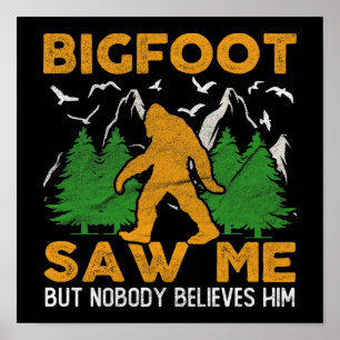 Póster Bigfoot Saw Forest Sasquatch Yeti