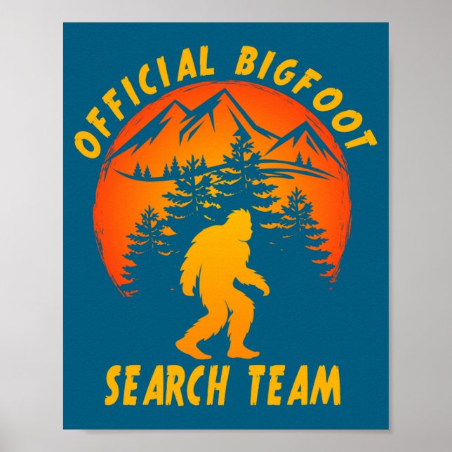 Póster Bigfoot Search Team Sasquatch Yeti Funny  (Frente)