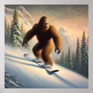Póster Bigfoot Snowboarding