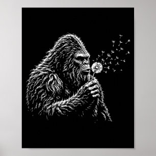 Póster Bigfoot Soplando Deseos Diente de León Vintage Sas