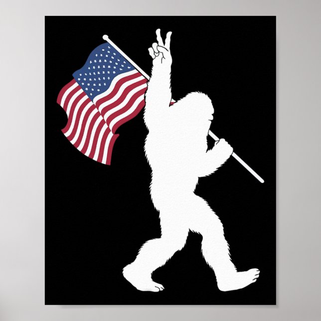 Póster Bigfoot Usa Flag  (Frente)