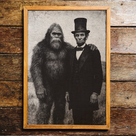 Póster Bigfoot Y Abraham Lincoln Vintage Wall Art Imprimi