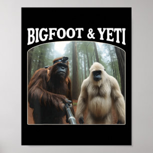Póster Bigfoot & Yeti Sasquatch Divertidos Vlogs de Bigfo