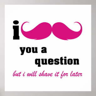 Póster Bigote I usted una pregunta en rosa